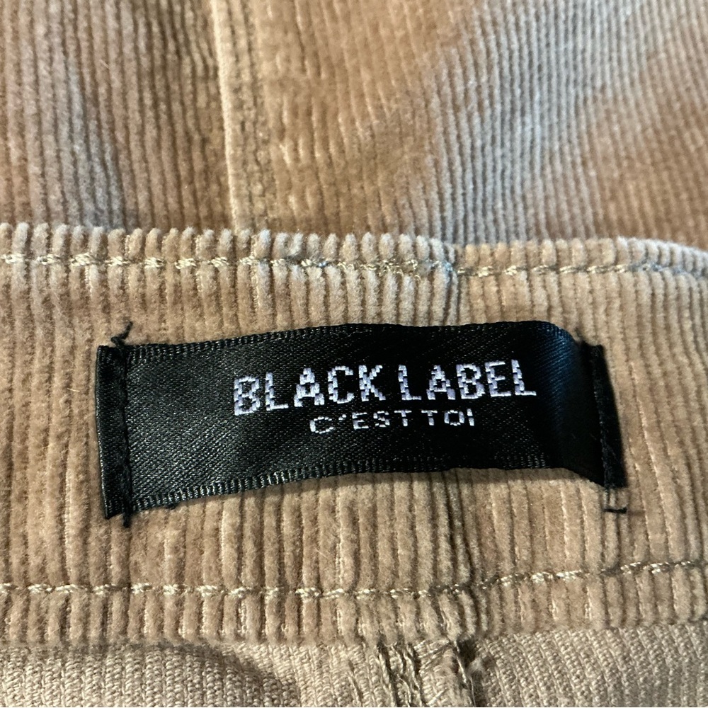 C’EST Toi Black Label Tan Corduroy Skirt High Waist Fall Neutral Stretch NWT L - Picture 5 of 8